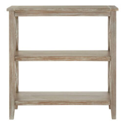 Orsina Three Shelf Winter Melody Book Case, Pine Wood Tall Book Shelf, Large Book Case For Home & Office