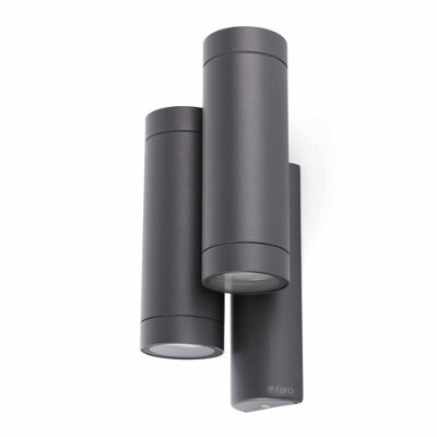 Luminosa Lighting Luminosa Steps 4 Light Outdoor Wall Light Dark Grey Ip44, Gu10 - image 1