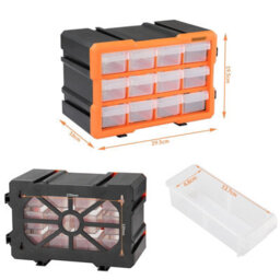 Monzana 24 Compartment Tool Organiser - 12 Drawers - Modular Wall Mounted - thumbnail 9