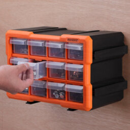 Monzana 24 Compartment Tool Organiser - 12 Drawers - Modular Wall Mounted - thumbnail 6