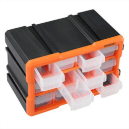 Monzana 24 Compartment Tool Organiser - 12 Drawers - Modular Wall Mounted - thumbnail 2