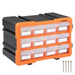 Monzana 24 Compartment Tool Organiser - 12 Drawers - Modular Wall Mounted - thumbnail 1