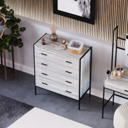 Lassic Vida Designs Brooklyn Grey 4 Drawer Chest (H)990mm (W)830mm (D)400mm - thumbnail 4