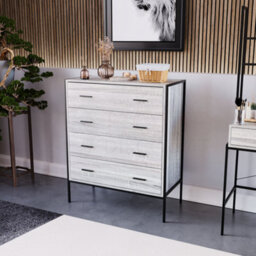 Lassic Vida Designs Brooklyn Grey 4 Drawer Chest (H)990mm (W)830mm (D)400mm - thumbnail 1