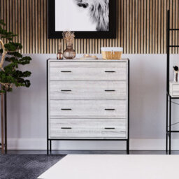 Lassic Vida Designs Brooklyn Grey 4 Drawer Chest (H)990mm (W)830mm (D)400mm - thumbnail 3
