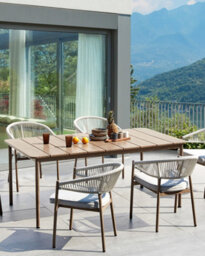 Beliani Set Of 6 Garden Chairs With Cushions Flavia Metal White - thumbnail 2