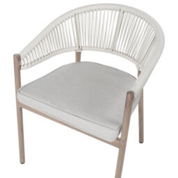 Beliani Set Of 6 Garden Chairs With Cushions Flavia Metal White - thumbnail 7