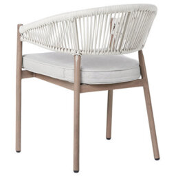 Beliani Set Of 6 Garden Chairs With Cushions Flavia Metal White - thumbnail 6