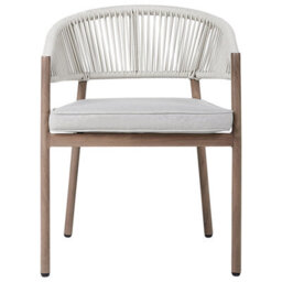 Beliani Set Of 6 Garden Chairs With Cushions Flavia Metal White - thumbnail 5