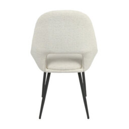 Pebble Upholstered Dining Chairs In Premium Textured Linen Set Of 2 Cream - thumbnail 7