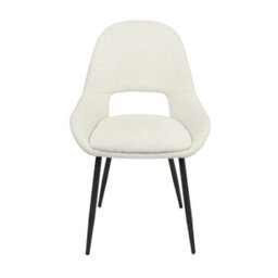 Pebble Upholstered Dining Chairs In Premium Textured Linen Set Of 2 Cream - thumbnail 6