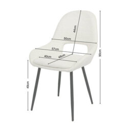 Pebble Upholstered Dining Chairs In Premium Textured Linen Set Of 2 Cream - thumbnail 9