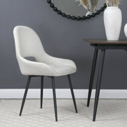Pebble Upholstered Dining Chairs In Premium Textured Linen Set Of 2 Cream - thumbnail 3