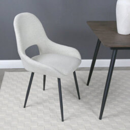 Pebble Upholstered Dining Chairs In Premium Textured Linen Set Of 2 Cream - thumbnail 4