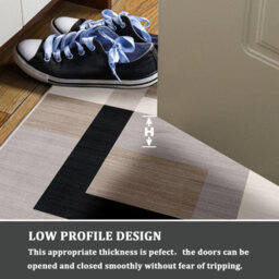 Ameha Area Rugs Bedroom Small Bedside Mat 60X110 Cm Anti Slip Modern Carpet Geometric Style Durable Soft Entrance Rug (Milo Neutral) - thumbnail 6
