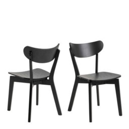 Wyld Haus Set Of 2 Black Wooden Dining Chairs - Scandinavian Dining Chairs - thumbnail 3