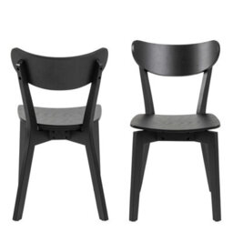 Wyld Haus Set Of 2 Black Wooden Dining Chairs - Scandinavian Dining Chairs - thumbnail 4