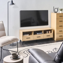 Wyld And Coco Nordicnest Black Five-Drawer Chest - Mdf, Melamine Finish, Scandinavian Design - 40 X 40 X 105 Cm - thumbnail 2