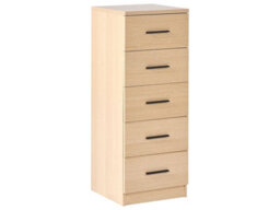 Wyld And Coco Nordicnest Black Five-Drawer Chest - Mdf, Melamine Finish, Scandinavian Design - 40 X 40 X 105 Cm - thumbnail 3