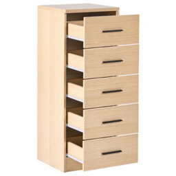 Wyld And Coco Nordicnest Black Five-Drawer Chest - Mdf, Melamine Finish, Scandinavian Design - 40 X 40 X 105 Cm - thumbnail 6
