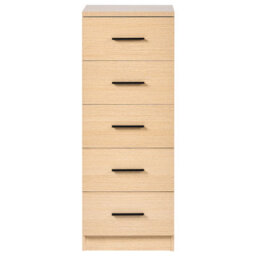 Wyld And Coco Nordicnest Black Five-Drawer Chest - Mdf, Melamine Finish, Scandinavian Design - 40 X 40 X 105 Cm - thumbnail 1