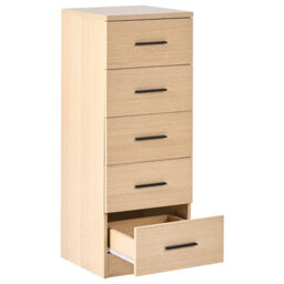 Wyld And Coco Nordicnest Black Five-Drawer Chest - Mdf, Melamine Finish, Scandinavian Design - 40 X 40 X 105 Cm - thumbnail 5