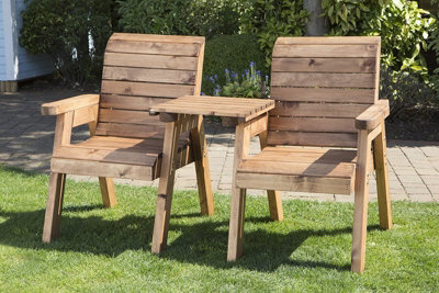 Charles Taylor Trading Twin Companion (Straight) Set Boxed, Wooden Garden Love Seat - W160 X D74 X H98 - Flat Packed - image 1