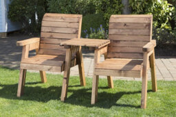 Charles Taylor Trading Twin Companion (Straight) Set Boxed, Wooden Garden Love Seat - W160 X D74 X H98  - Flat Packed - thumbnail 1