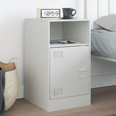 Berkfield Bedside Cabinet White 34.5X39X62 Cm Steel - image 1