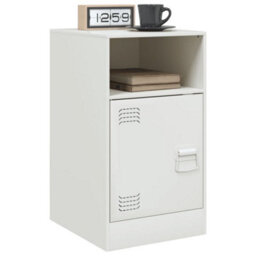 Berkfield Bedside Cabinet White 34.5X39X62 Cm Steel - thumbnail 4