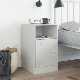 Berkfield Bedside Cabinet White 34.5X39X62 Cm Steel - thumbnail 3