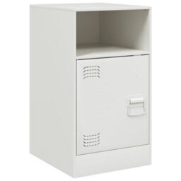 Berkfield Bedside Cabinet White 34.5X39X62 Cm Steel - thumbnail 2