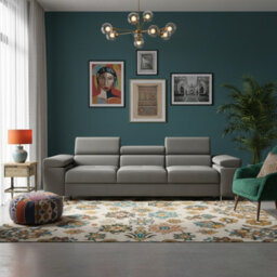 Torezio 3 Seater Sofa Bed With Adjustable Headrests And Dolphin Pull Out Mechanism Grey - thumbnail 1