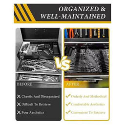 80Pcs Magnetic Wrench Organiser Rack Portable Tool Storage Holder Shelf Black - thumbnail 6