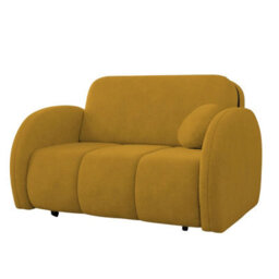 Viva Comfy Ii Mustard 2 Seater Sofa Bed With Storage Foam Mattress And Metal Legs 132X103X85Cm - thumbnail 2