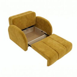 Viva Comfy Ii Mustard 2 Seater Sofa Bed With Storage Foam Mattress And Metal Legs 132X103X85Cm - thumbnail 4