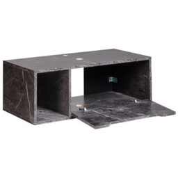 Wyld And Coco Black Marble Wall-Mounted Bathroom Cabinet 80 X 40 Cm Fluted Front - thumbnail 4