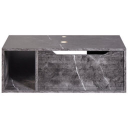 Wyld And Coco Black Marble Wall-Mounted Bathroom Cabinet 80 X 40 Cm Fluted Front - thumbnail 5