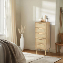 Natural Rattan 5 Drawer Chest 40X39.5X108Cm - thumbnail 4