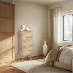 Natural Rattan 5 Drawer Chest 40X39.5X108Cm - thumbnail 3