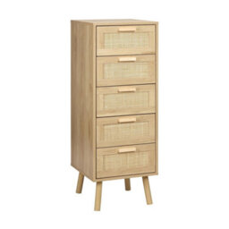 Natural Rattan 5 Drawer Chest 40X39.5X108Cm - thumbnail 1