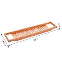 Living And Home Brown Luxury Bamboo Bathtub Caddy Tray Wood Bath Tray Placed Book Tablet Smartphone Wine Holder 70Cm - thumbnail 7