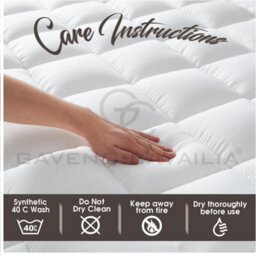 "Gaveno Cavailia Hotel Quality Mattress Topper Super King Bed 10Cm, Quilted Mattress Toppers Elasticated Corner Straps, 4"" Inches - 198 X 203 Cm" - thumbnail 4