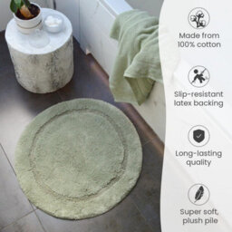 Allure Bath Fashions Round Bath Mat Non-Slip - Sage Green - thumbnail 4