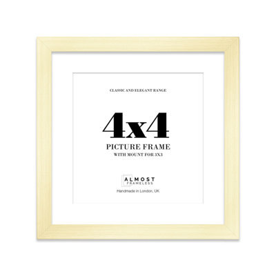 "4X4"" Gold Picture Frame - 4X4"" Square Frame With 3X3"" Mount For 4X4""/3X3"" Pictures Art Deco Style Room Decor, 1 Pack" - image 1