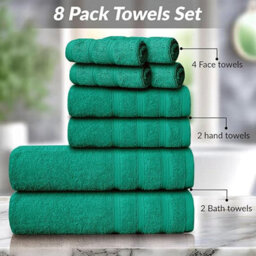Casabella Luxury 100% Egyptian Cotton Towel Bale 8 Pieces 550 Gsm - thumbnail 4