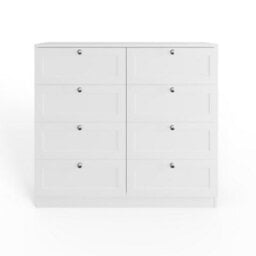 Fwstyle Artus Chest Of Drawers 8 Drawer White Sideboard Deep Storage - thumbnail 5
