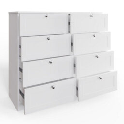 Fwstyle Artus Chest Of Drawers 8 Drawer White Sideboard Deep Storage - thumbnail 3