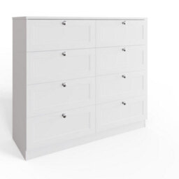 Fwstyle Artus Chest Of Drawers 8 Drawer White Sideboard Deep Storage - thumbnail 2