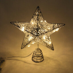 Darphe Silver Iron Art Christmas Tree With Led Lights And Glitter, Topped With A Star - thumbnail 4